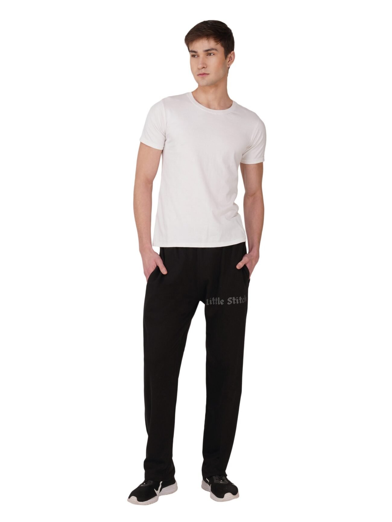 LUXE FLEECE BLACK JOGGERS - Image 2