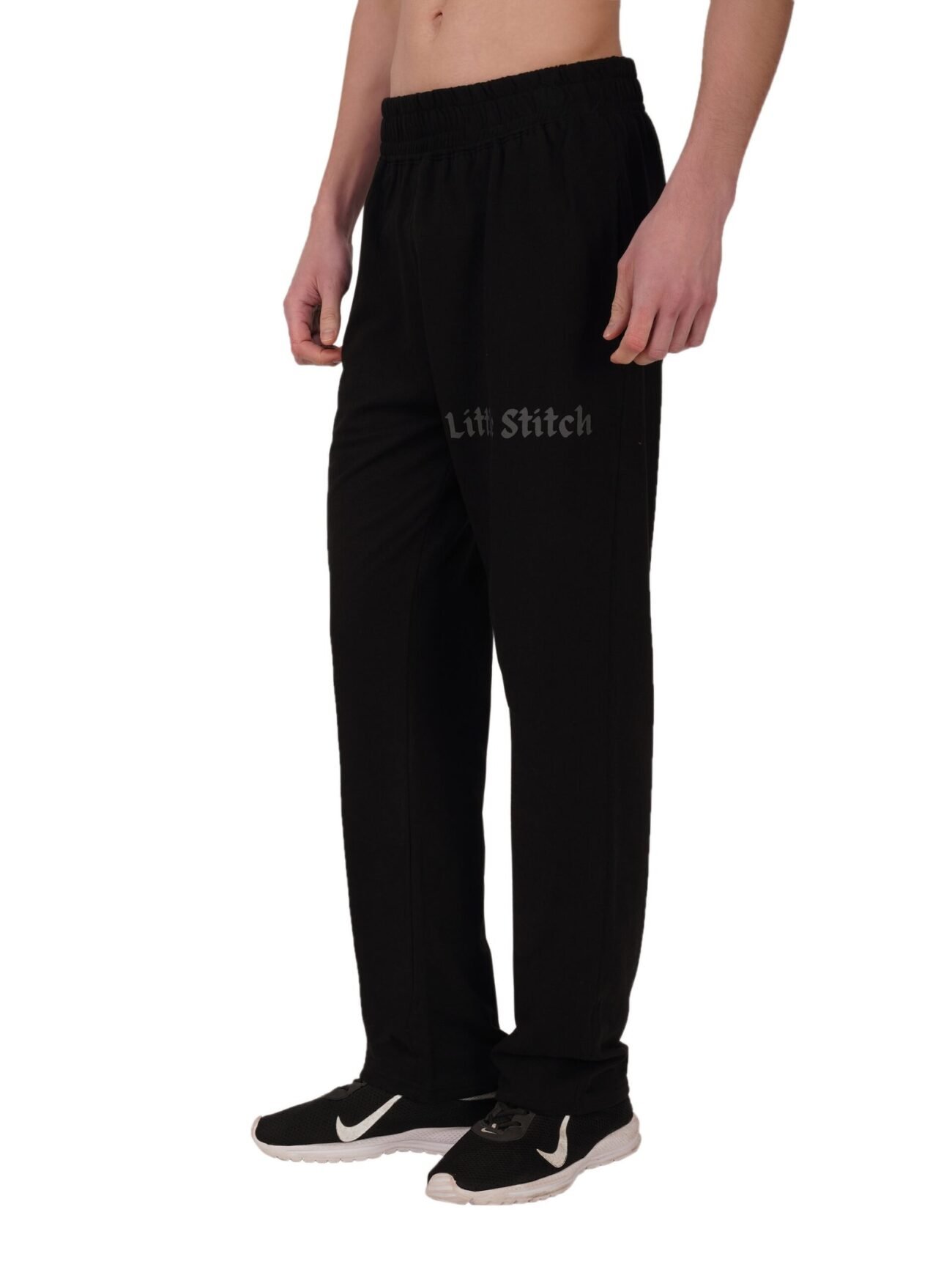 LUXE FLEECE BLACK JOGGERS - Image 4