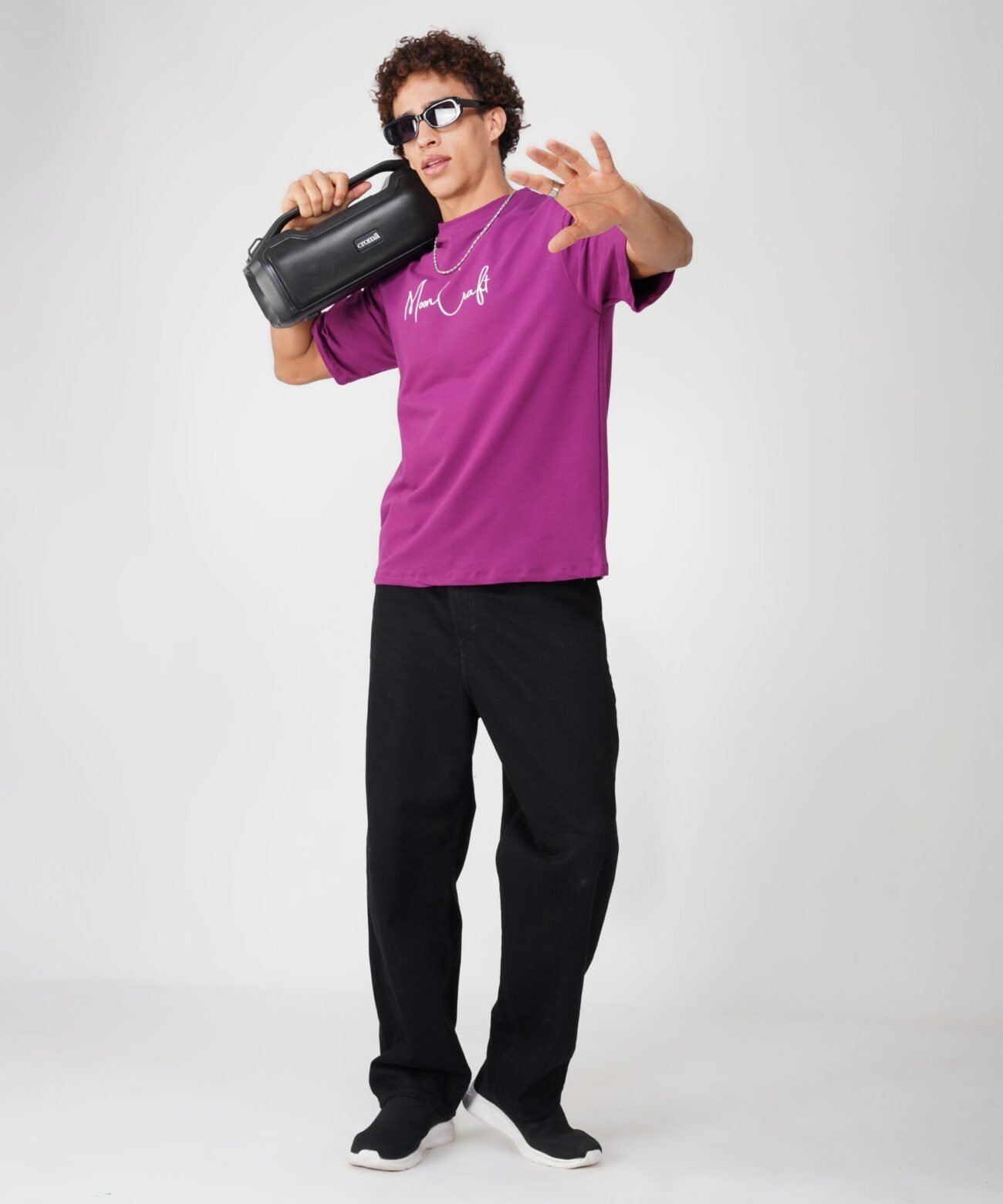 MOON CRAFT : MAGENTA LITTLE STITCH T-SHIRT - Image 3