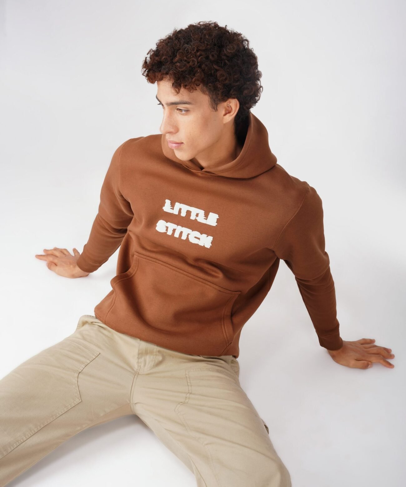BROWN PUFF PRINTED HOODIE - Image 2