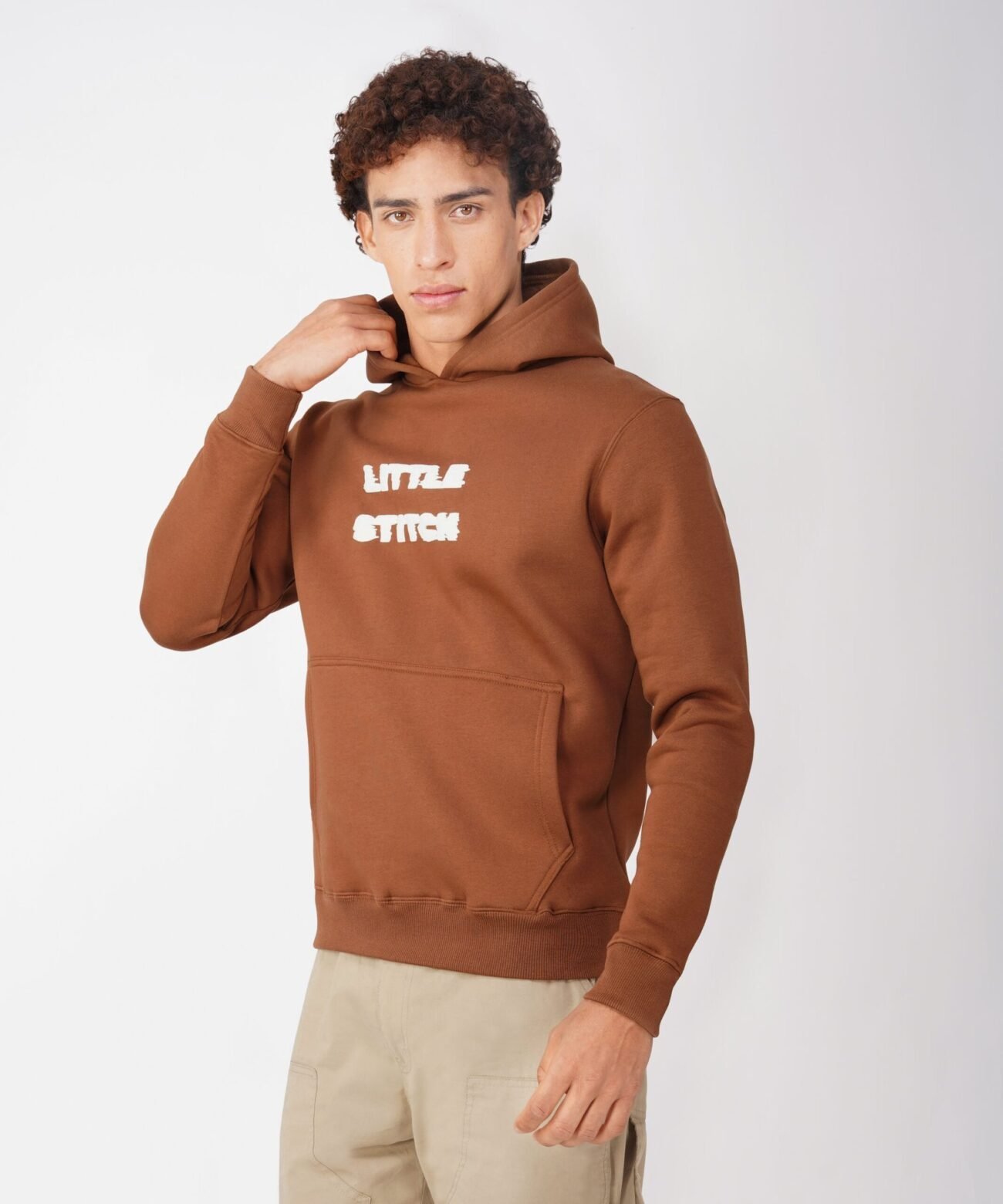 BROWN PUFF PRINTED HOODIE - Image 7