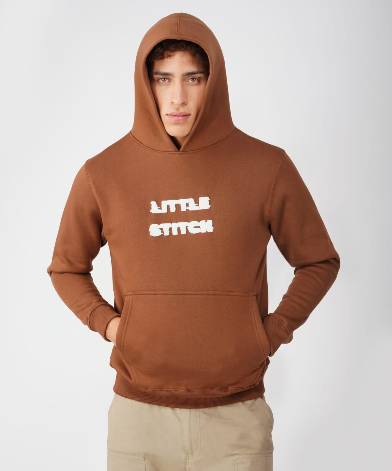 BROWN PUFF PRINTED HOODIE - Image 5