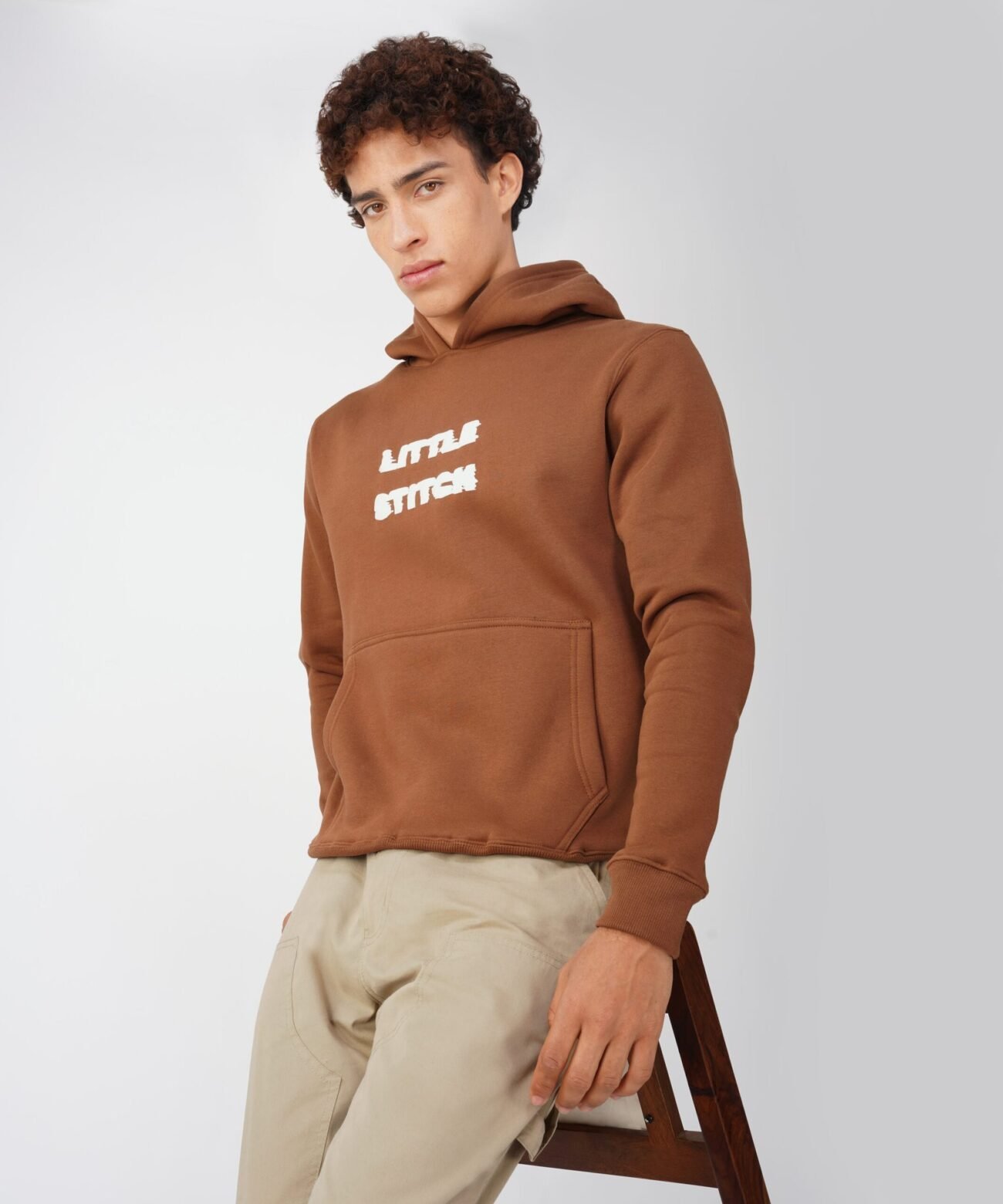 BROWN PUFF PRINTED HOODIE - Image 4