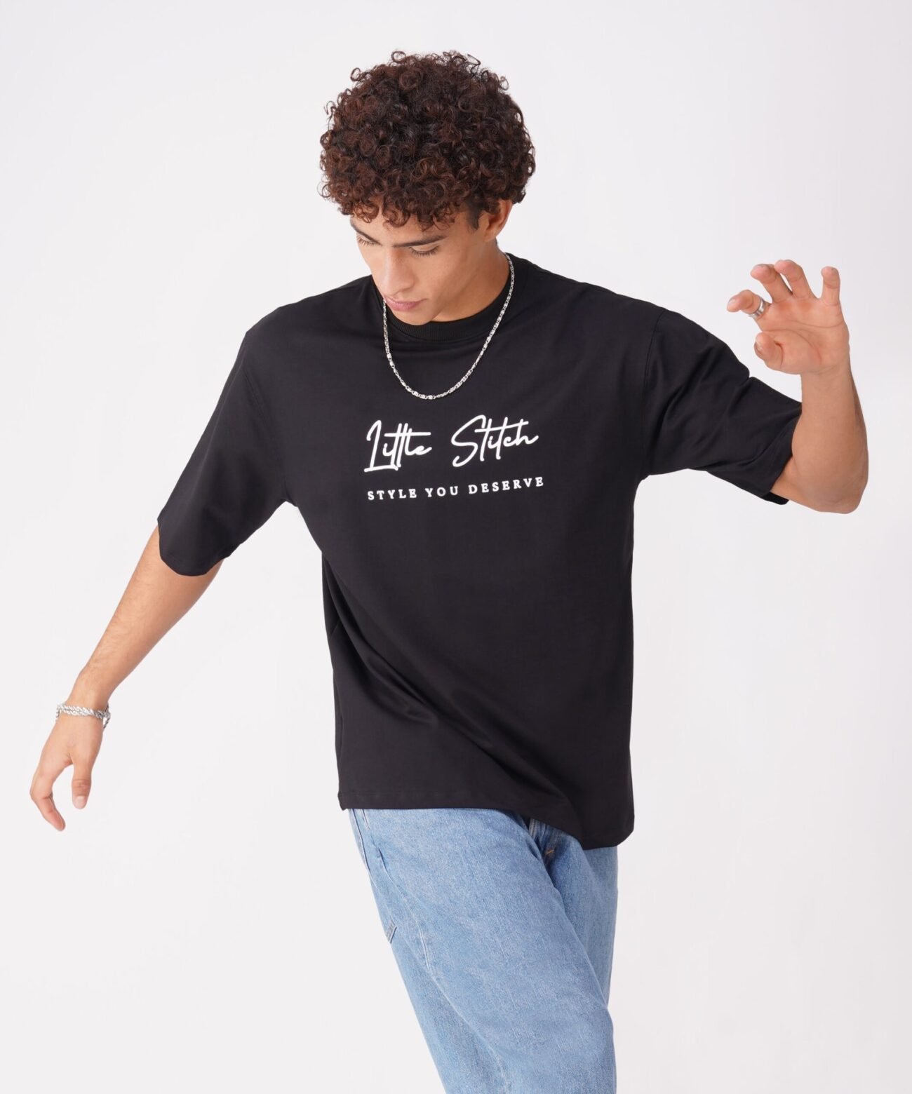 BLACK PUFF PRINTED T-SHIRT : I'LL GET WHAT I DESERVE - Image 9