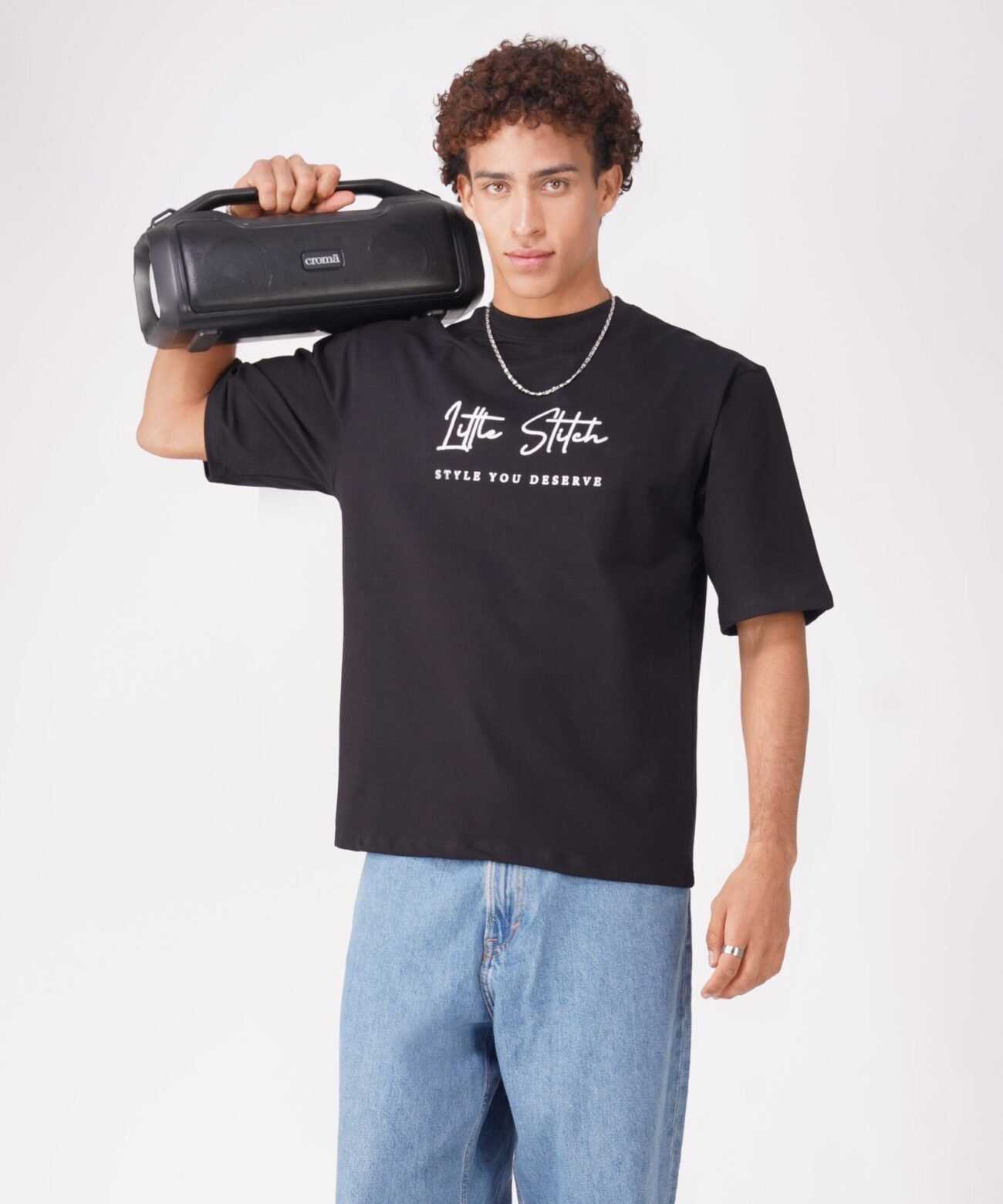 BLACK PUFF PRINTED T-SHIRT : I'LL GET WHAT I DESERVE - Image 3