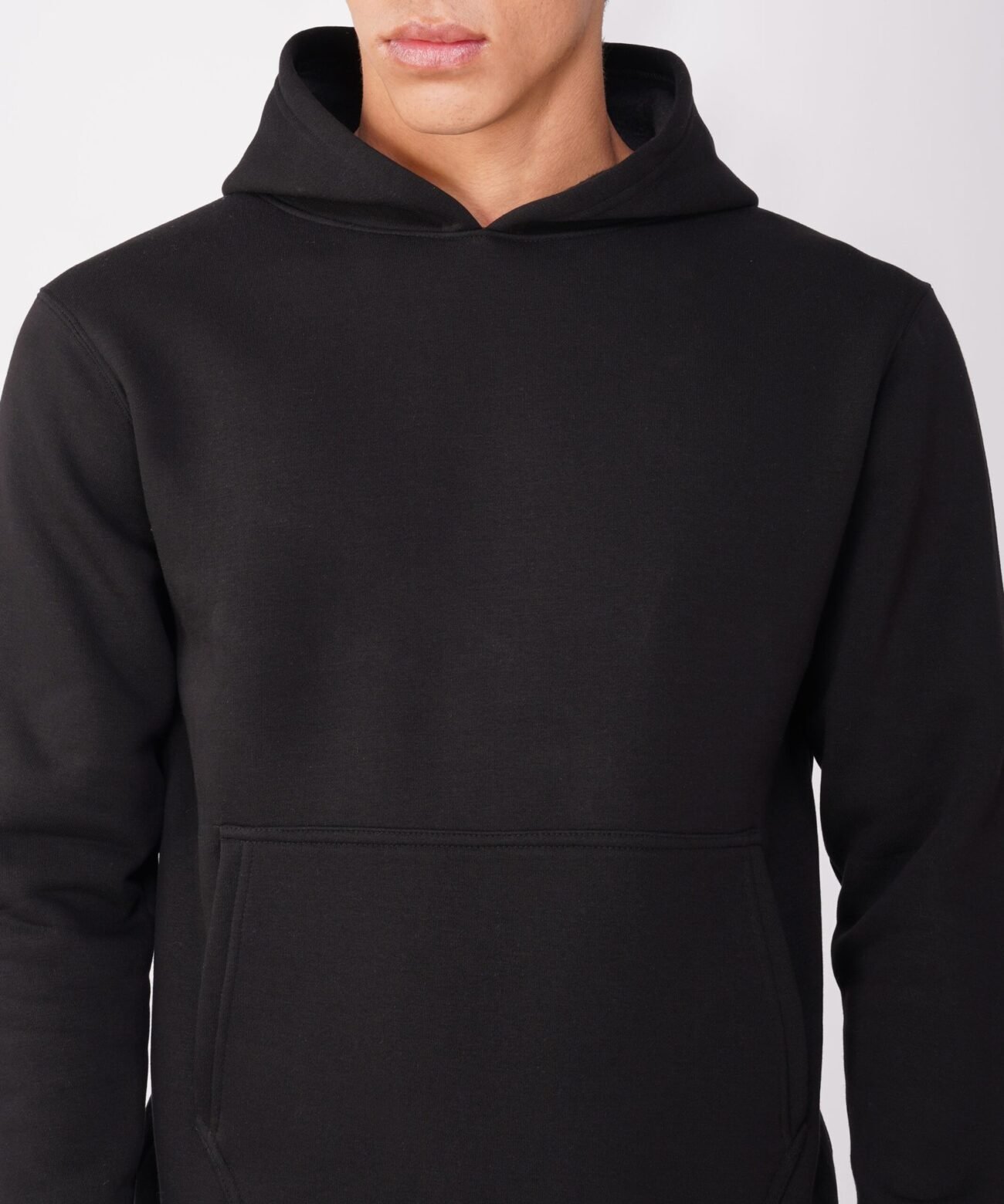 SIMPLE & AESTHETIC : PLAIN BLACK HOODIE - Image 2