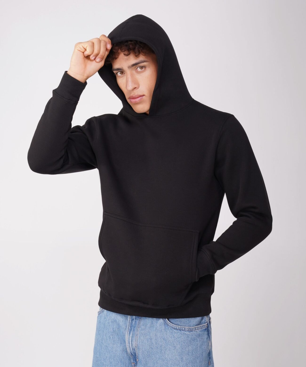 SIMPLE & AESTHETIC : PLAIN BLACK HOODIE - Image 3